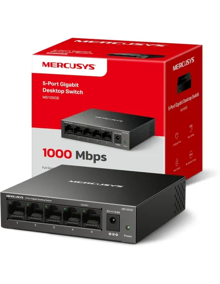 Mercusys MS105GS Switch Gigabit de Sobremesa 5 Puertos RJ-45