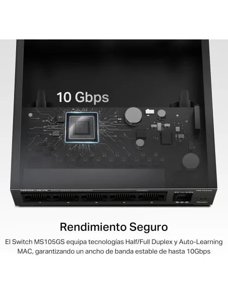 Mercusys MS105GS Switch Gigabit de Sobremesa 5 Puertos RJ-45