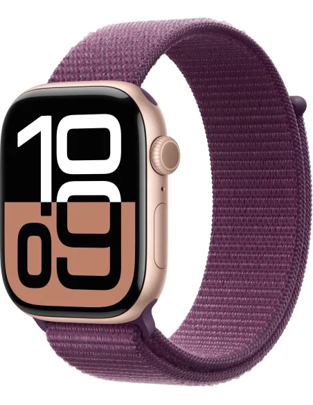 Apple Watch Series 10 MWY83QL/A GPS 46mm Caja Aluminio Oro Rosa con Correa Loop Deportiva Púrpura