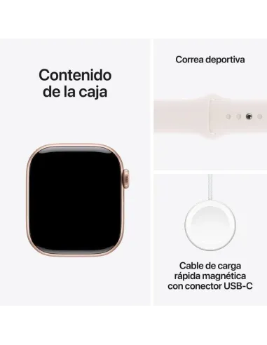 Apple Watch Series 10 MWYY3QL/A GPS 46mm Caja Titanio Pizarra con Correa Deportiva Blanca M/L
