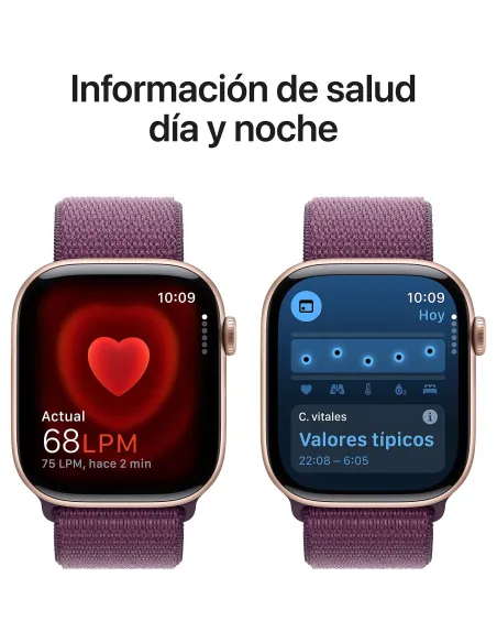 Apple Watch Series 10 MWY83QL/A GPS 46mm Caja Aluminio Oro Rosa con Correa Loop Deportiva Púrpura