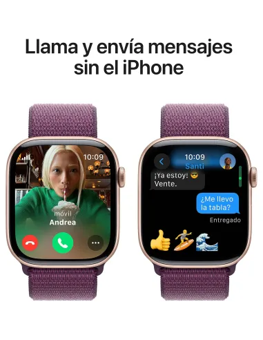 Apple Watch Series 10 MWY83QL/A GPS 46mm Caja Aluminio Oro Rosa con Correa Loop Deportiva Púrpura