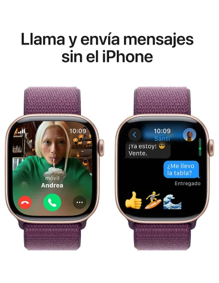 Apple Watch Series 10 MWY83QL/A GPS 46mm Caja Aluminio Oro Rosa con Correa Loop Deportiva Púrpura