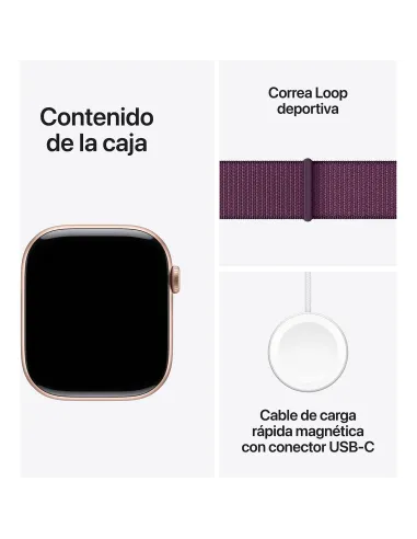 Apple Watch Series 10 MWY83QL/A GPS 46mm Caja Aluminio Oro Rosa con Correa Loop Deportiva Púrpura