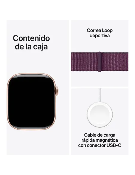 Apple Watch Series 10 MWY83QL/A GPS 46mm Caja Aluminio Oro Rosa con Correa Loop Deportiva Púrpura
