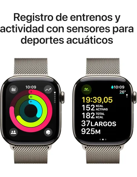 Apple Watch Series 10 MWXF3QL/A GPS 42mm Caja Titanio con Correa Milanese Loop Acero Inoxidable M/L