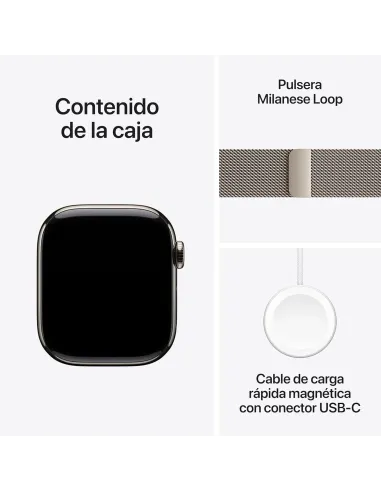 Apple Watch Series 10 MWXF3QL/A GPS 42mm Caja Titanio con Correa Milanese Loop Acero Inoxidable M/L