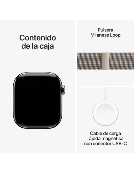 Apple Watch Series 10 MWXF3QL/A GPS 42mm Caja Titanio con Correa Milanese Loop Acero Inoxidable M/L