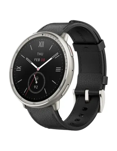 Amazfit Active 2 NFC Smartwatch 1.32" 2.000nits Mapas Offline Plata con Correa de Piel Negra