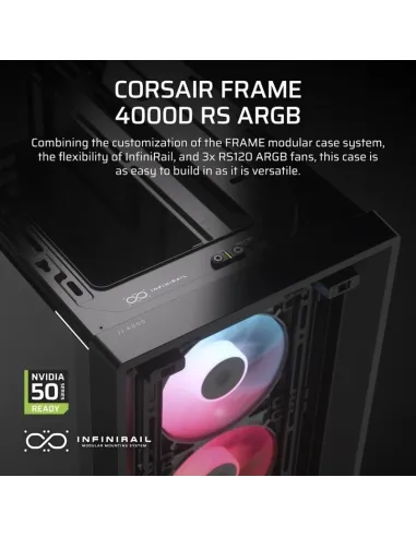 Corsair Frame 4000D RS ARGB Cristal Templado USB 3.2 Negra