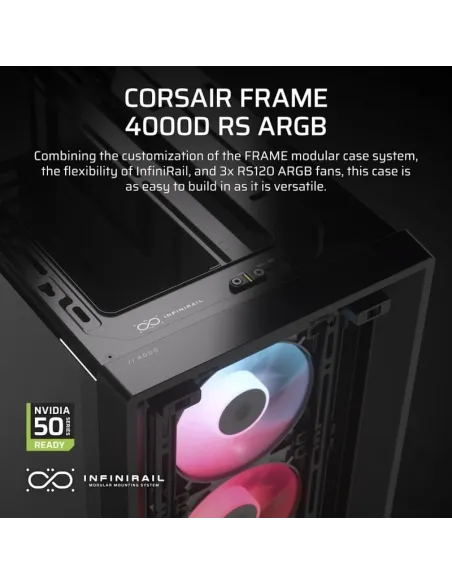 Corsair Frame 4000D RS ARGB Cristal Templado USB 3.2 Negra