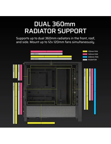 Corsair Frame 4000D RS ARGB Cristal Templado USB 3.2 Negra