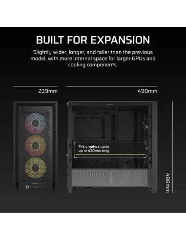 Corsair Frame 4000D RS ARGB Cristal Templado USB 3.2 Negra