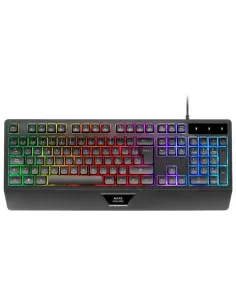 Mars Gaming MK124ES Teclado Ergonómico H-Mech FRGB Reposamuñecas Antighosting Español Negro-FTRTUS0576