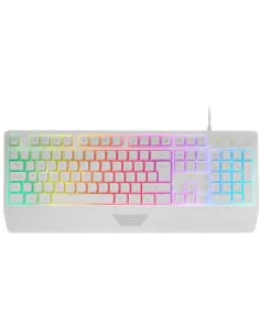 Mars Gaming MK124WES Teclado Ergonómico H-Mech FRGB Reposamuñecas Antighosting Español Blanco