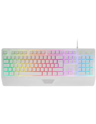 Mars Gaming MK124WES Teclado Ergonómico H-Mech FRGB Reposamuñecas Antighosting Español Blanco