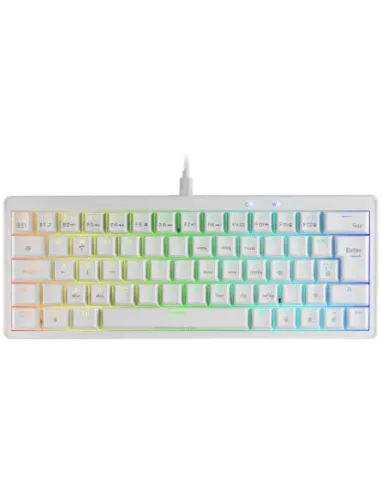 Mars Gaming MKMINIPROWYES Teclado Mecánico RGB 60% Switch Silencioso Blanco