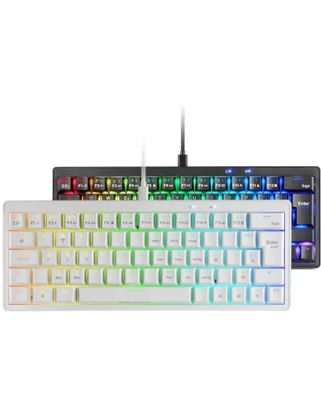 Mars Gaming MKMINIPROWYES Teclado Mecánico RGB 60% Switch Silencioso Blanco
