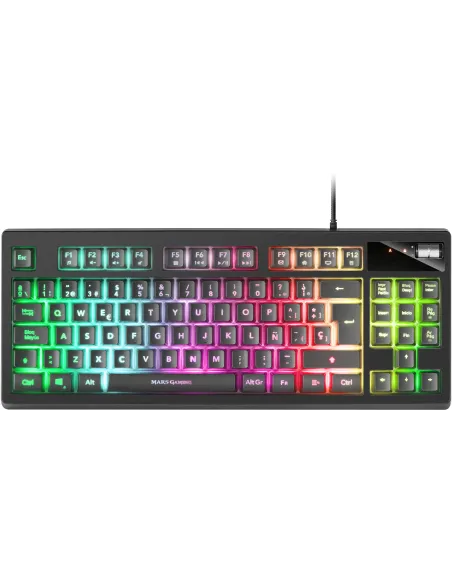 Mars Gaming MKAXES Teclado TKL H-Mech RGB Reposamuñecas Negro