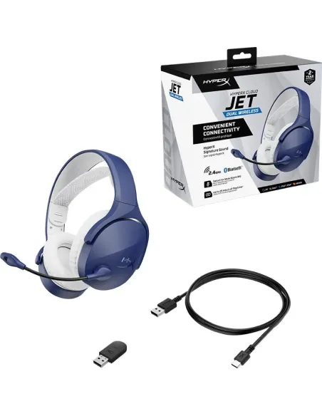 HyperX Cloud Jet AM7A0AA Auriculares Gaming Inalámbricos Bluetooth 5.3 Azules