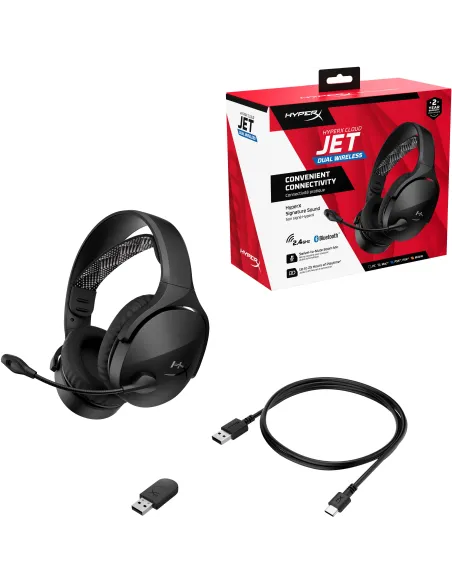 HP HyperX Cloud Jet AJ0T1AA Auriculares Gaming Inalámbricos Bluetooth 5.3 Negros