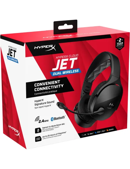 HP HyperX Cloud Jet AJ0T1AA Auriculares Gaming Inalámbricos Bluetooth 5.3 Negros