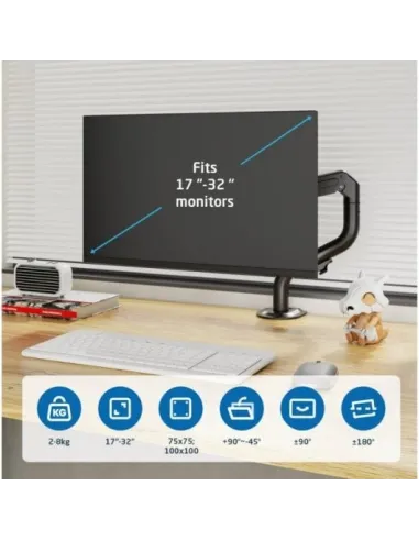 Ewent EW1533 Soporte de Escritorio para Monitores de 17" a 32" Negro