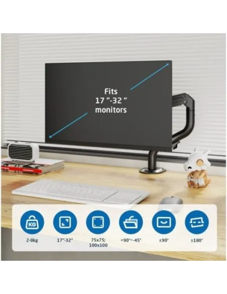 Ewent EW1533 Soporte de Escritorio para Monitores de 17" a 32" Negro