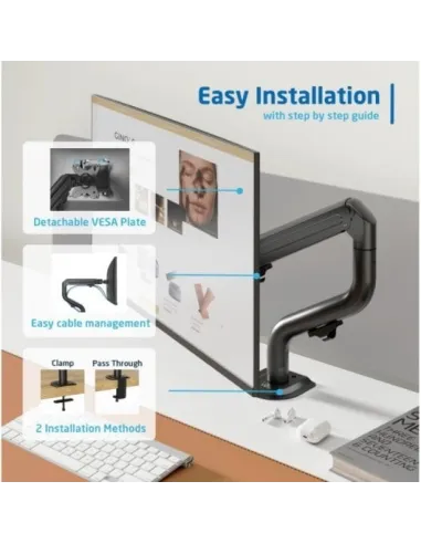 Ewent EW1533 Soporte de Escritorio para Monitores de 17" a 32" Negro