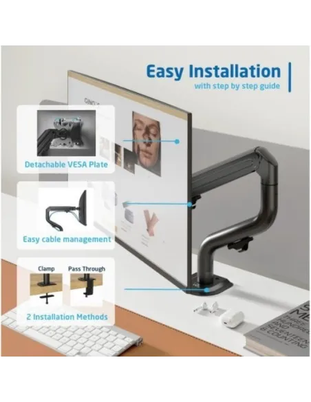 Ewent EW1533 Soporte de Escritorio para Monitores de 17" a 32" Negro