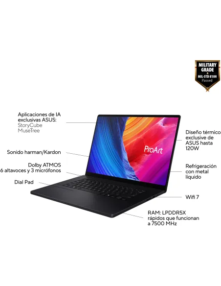 Asus ProArt P16 OLED H7606WI-ME067 Copilot+ PC AMD Ryzen AI 9 HX 370/32GB/1TB SSD/RTX 4070/16" FreeDOS