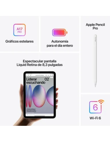Apple iPad mini 2024 128GB WiFi Blanco Estrella