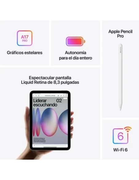 Apple iPad mini 2024 256GB WiFi Cellular Gris Espacial