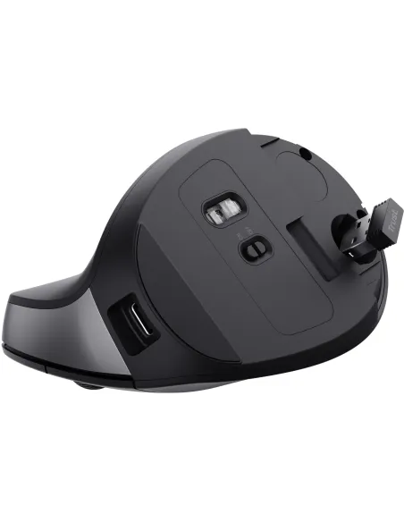 Trust Bayo II Ratón Vertical Inalámbrico Óptico para Mano Derecha 2400 DPI Negro