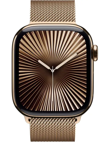 Apple Watch Series 10 MX083QL/A GPS Cellular 42mm Caja Titanio Oro con Correa Milanese Loop Oro