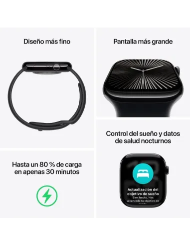 Apple Watch Series 10 MX083QL/A GPS Cellular 42mm Caja Titanio Oro con Correa Milanese Loop Oro