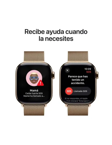 Apple Watch Series 10 MX083QL/A GPS Cellular 42mm Caja Titanio Oro con Correa Milanese Loop Oro