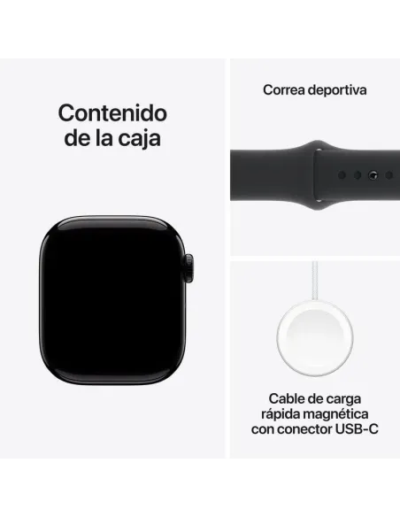Apple Watch Series 10 MWWE3QL/A GPS 42mm Caja Aluminio Negro Azabache con Correa Deportiva Negra S/M