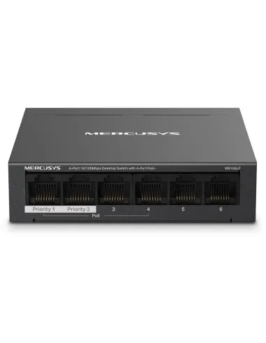 Mercusys MS106LP Switch Gestionado 10/100 4 Puertos PoE + 2 Puertos Gigabit