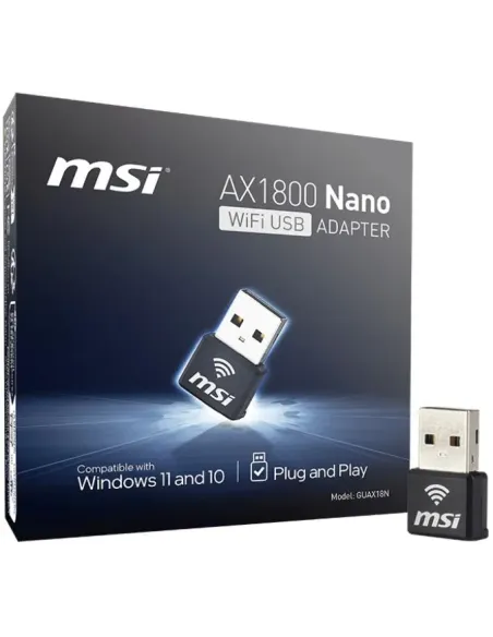 MSI AX1800 Nano Adaptador WiFi 6 USB
