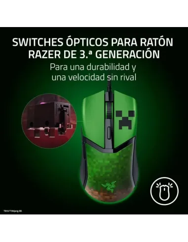 Razer Cobra Minecraft Edition Ratón Gaming Chroma RGB 8500DPI Verde