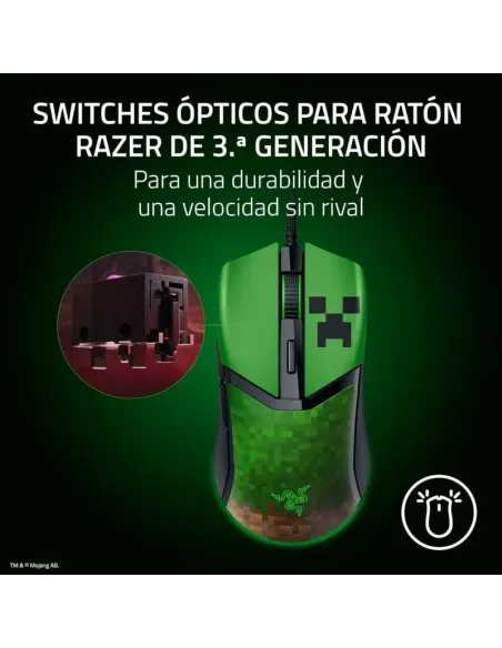 Razer Cobra Minecraft Edition Ratón Gaming Chroma RGB 8500DPI Verde