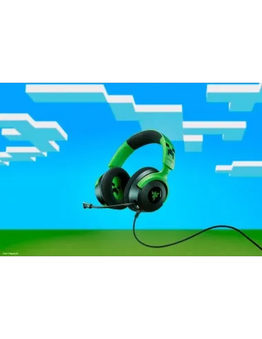 Razer Kraken V4 X Minecraft Edition Auriculares Gaming USB Verdes