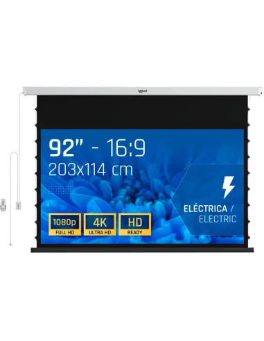 Iggual IGG319680 Pantalla de Proyección Eléctrica 92" 203x114cm