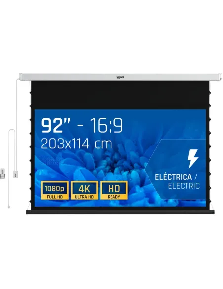 Iggual IGG319680 Pantalla de Proyección Eléctrica 92" 203x114cm
