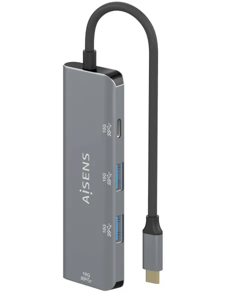 Aisens A109-0764 HUB USB-C a USB-A/USB-C Gris