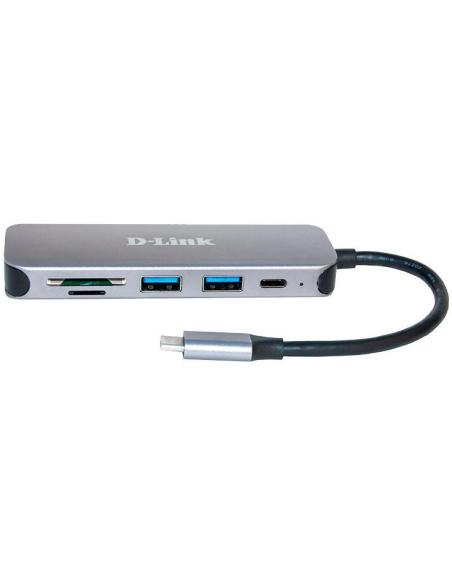 D-Link DUB-2325 Hub USB-C a USB-A 3.0/USB-C/microSD/SD 6 Puertos Gris