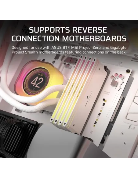 Corsair iCUE LINK 5000T LX RGB Midi Tower Cristal Templado USB 3.2 Blanco