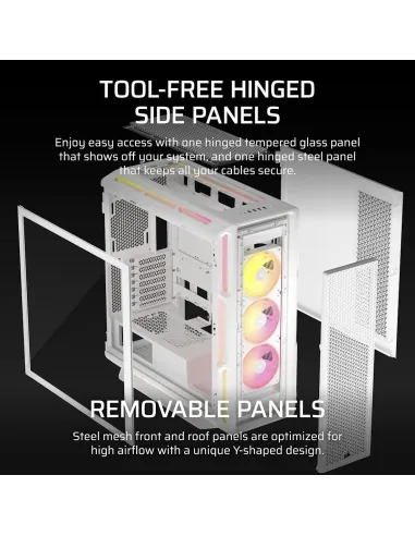 Corsair iCUE LINK 5000T LX RGB Midi Tower Cristal Templado USB 3.2 Blanco