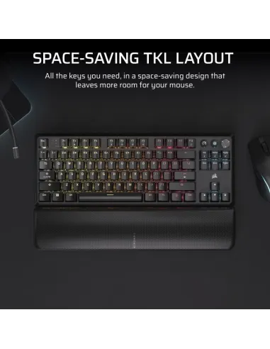 Corsair K70 CORE TKL RGB CH-914901E-ES Teclado Mecánico Gaming Negro